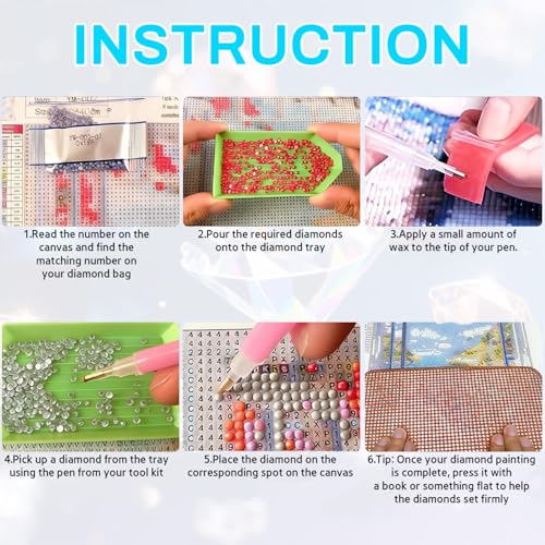 ICYANART Inspirational Diamond Painting Kits for Adults, Flower Diamond Art - color: Faith Hope Love