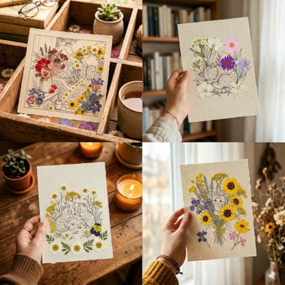 Dried Flowers for Resin, 106pcs Natural Flowers and Leaves Compressed - size: 103 pcs Natural Dried Flowers and Leaves