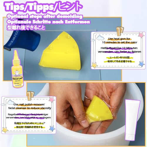 Taba Squishy Cheese Kit Gel+Silicone Mold+Pigment+Sprinkles - color: Cheese