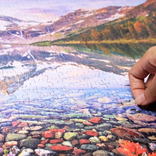 Think2Master Glacier Lake Reflections 1000 Pieces Large Format Jigsaw Puzzle: 13+, Teens, Adults & Families. Rocky Mountains Alpine Lake. Great Gift for Nature, Hiking, Camping. Size: 26.8” X 18.9” - style: Glacier Lake Reflections