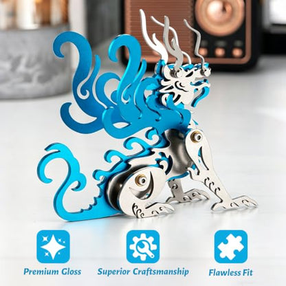 Chao Feng Blue 3D Metal Puzzle Mechanical Model Kit Stainless Steel - color: B4-chao Feng