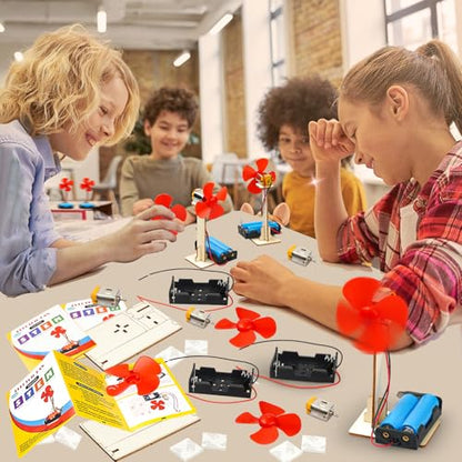 6 STEM Science Kits for Kids Age 8-12, Classroom Electric Fan Circuit Kit
