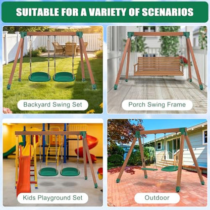 BeneLabel 4Pcs Swing Leveling Base Brackets A‑Frame Swing Set Brackets for 4×4 (Actual 3.5" x 3.5") Wood Legs DIY Swingset Base Brackets for Backyard Playset - color: 4pcs Swing Leveling Base Brackets