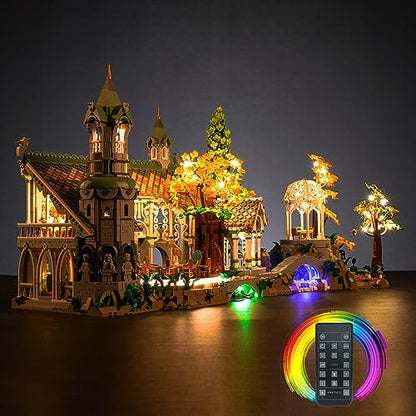 Upgraded Led Light Kit for Lego Rivendell, Remote Control Compatible with Lego 10316 (Model Not Included) - style: Remote Control Version Light Kit