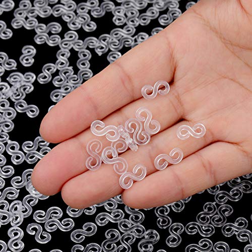 300 S Clips Rubber Band Loom Connectors Plastic Bracelet Clips, Clear