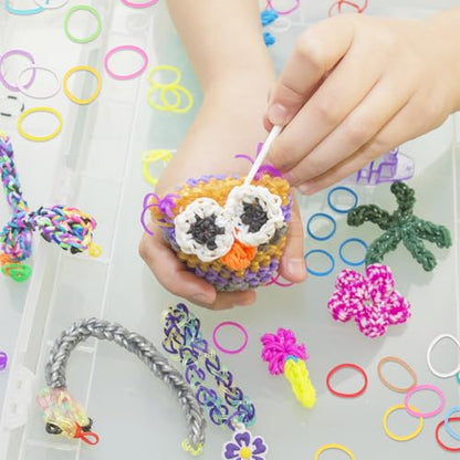 MECCANIXITY 600 Pcs Loom Rubber Bands Kit with 25 Pcs S-Clips 1-Hook Rubber Bands Refill Bracelet Making Kits for Weaving DIY Handcrafts Gift, Green - color: Green