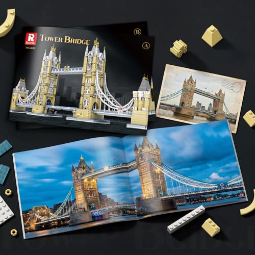 Reobrix Tower Bridge Building Set 55018, 9782 PCS London Landmark Architecture Model Kit for Adults, Challenging Collectible Building Blocks for Home Office Decor, Gifts for Teens 14+