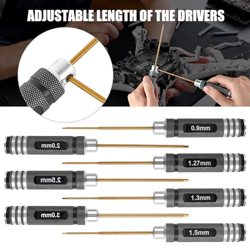 Professional RC Titanium Plated Ti Coated Hex Screwdriver Set 7PCS