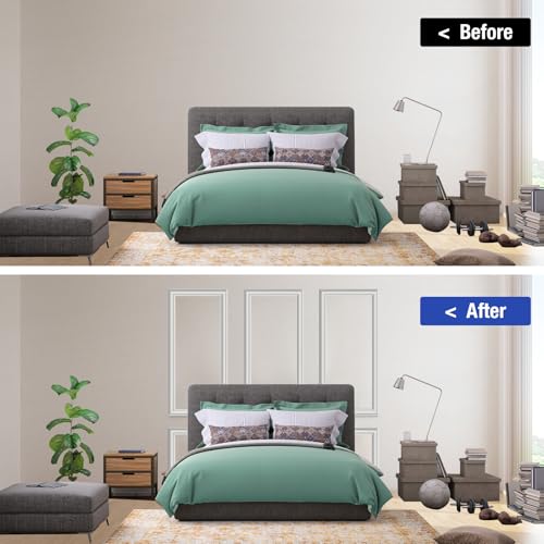 6 Set Pre-Cut Wall Molding Kit, Ready to Assemble Decorative Panels for Accent Wall Design - Installed with Glue, 3 Top 3 Bottom Accent Pieces for Bedroom & Living Room Interior Decor