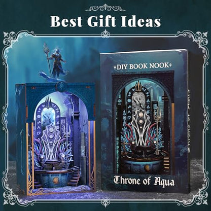 CCCDF Throne of Aqua Book Nook Kit, DIY 3D Wooden Puzzle with LED - color: Throne of Aqua