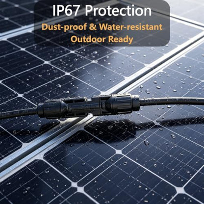 Solar Parallel Connector Y Splitter 1Y2 10 AWG Solar Cable Connector - size: 1 Pair M/FF and F/MM