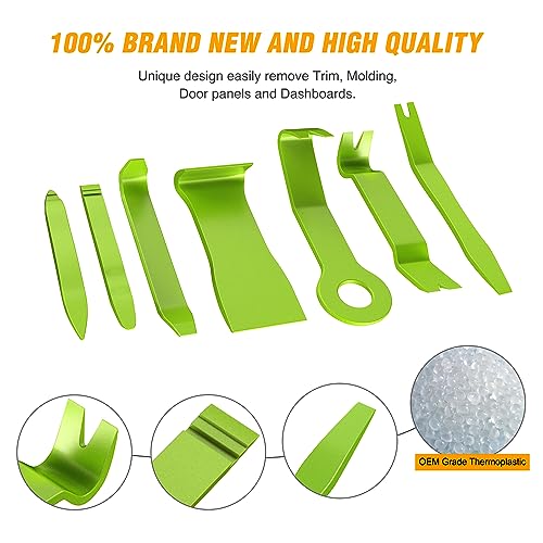 GOOACC 8PCS Auto Trim Removal Tool Kit No-Scratch - color: Green, size: 8PCS Trim Removal