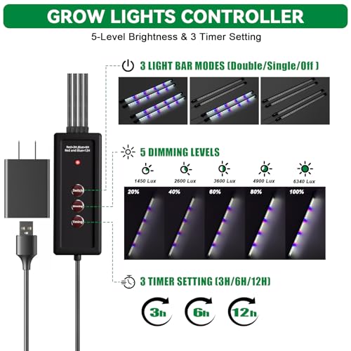 Seed Starter Tray with Grow Light,2 Pack 72 Cells Seed Starter Kit with Humidity Dome, Seed Starting Trays for Indoor Plant,Seedling Starter Trays for Germination - color: 2 Pack 72cell Black