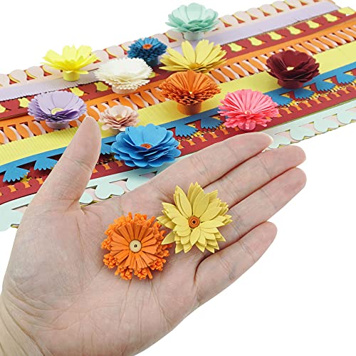 FAZHBARY 20 Inch / 50 CM Quilling Paper Flowers Kit Colorful 8 Different Petal Paper Quilling Strips Bulk for DIY Handmade Art Crafts