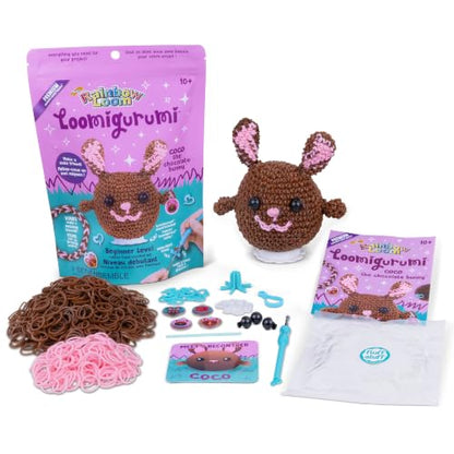 Rainbow Loom Loomigurumi Choco Bunny Kit - DIY Rubber Band Amigurumi Set - style: Choco Bunny