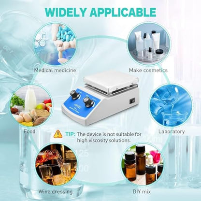 Magnetic Stirrer Hot Plate Set (w/4 Stir Bars n 1 Retriever) - color: Blue