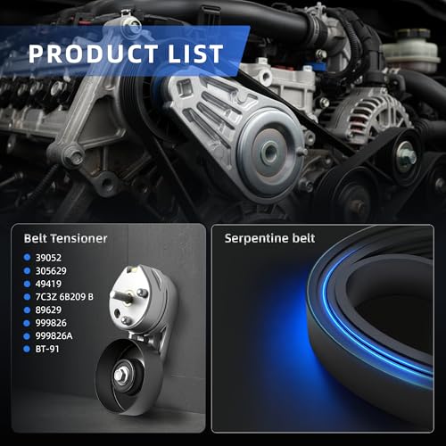 Serpentine Belt Tensioner Pulley Kit #39052, 305629, 49419