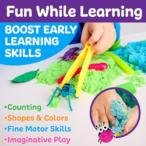 Creativity for Kids Sensory Adventure Neon Bugs Kit | Dig, Squish & Explore with Sensory Sand & Bug Toys | Scoop, Pinch & Play | Screen-Free Activity for Kids & Summer Activities (Ages 4+) - style: Bugs