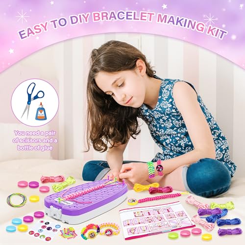 Friendship Bracelet Making Kit for Girls Ages 6-12, DIY Jewelry Craft Toy - color: Purple