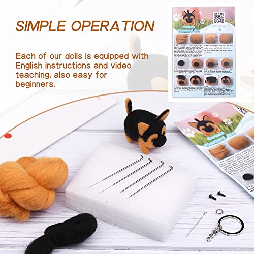 QMNNMA Needle Felting Kit for Beginners, German Shepherd Needle Felting Set - size: German Shepherd