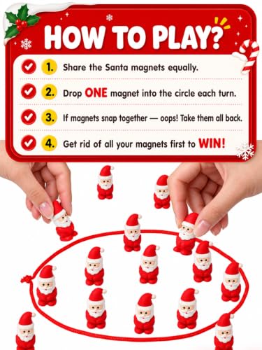 Christmas Magnetic Game with String & 20 Santa Claus - color: Santa Claus