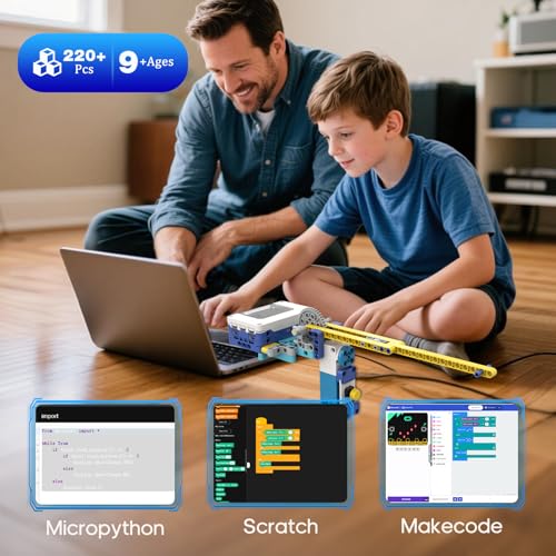 Coding Robot Kit, 10-in-1 BBC Micro:bit Robotics Invertor Kit, Educational Stem Robot Building Kit with APP Control Learn to MakeCode, MicroPython, and Scratch for Age 9+ Girls Boys - style: micro bit