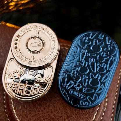 Desperate Rabbit Fidget Slider, Stainless Steel Metal EDC Fidget Toys Adults Executive Desk Toy for Keep Focus & Stress Relief (Mix Blue) - color: Mix Blue