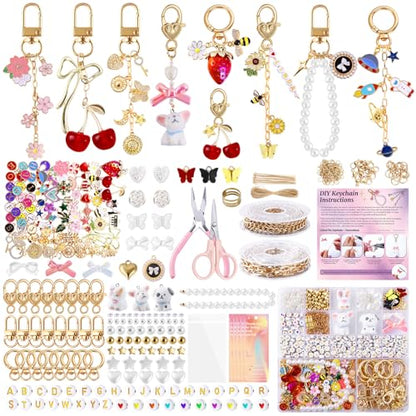 Wurosi 773 Pcs Lip Gloss Keychain Making Kit with Storage Box - color: 773 Pcs Gold Keychain Kit