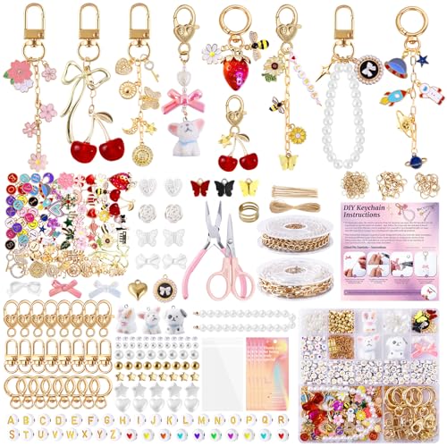 Wurosi 773 Pcs Lip Gloss Keychain Making Kit with Storage Box - color: 773 Pcs Gold Keychain Kit