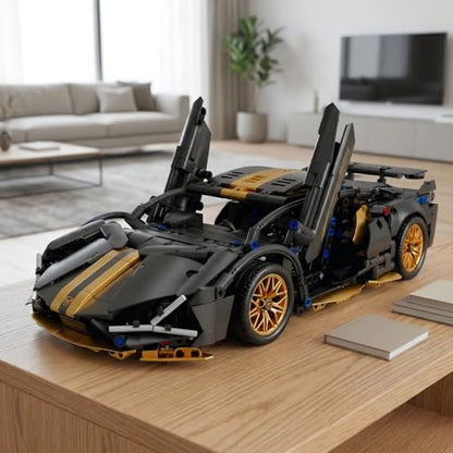 RC Car Building Kit, 1:14 Scale RC Car, 790+ Pieces, Black Gold - color: Black and Gold