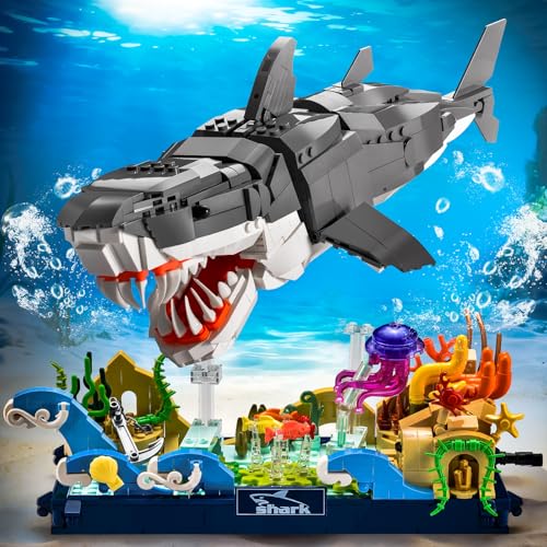 Mechanical Shark Building Set Adult STEM Gift for Teens Boys 8-14