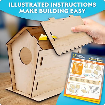National Geographic Build Your Own Wooden Birdhouse Craft Kit for Kids - style: DIY Birdhouse