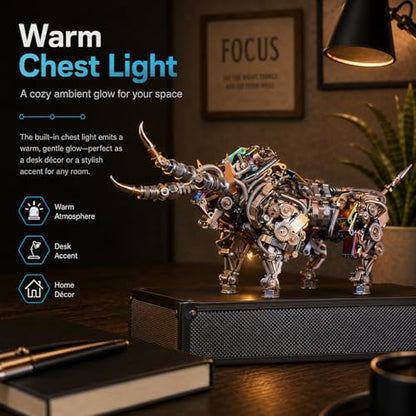 3D Metal Puzzle for Adults Bison Model Kits 3D Metal Puzzles Mechanical Bulls Building Blocks Difficult DIY Assembly - High-end Gifts for Men - style: Bison