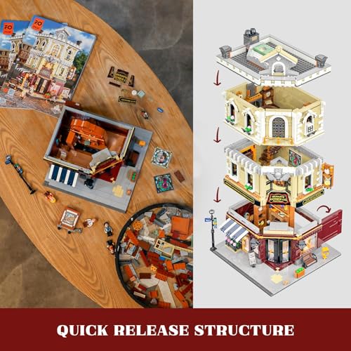 Antique-Store Lighting Building-Bricks Set, 2847 Pcs Modular Building