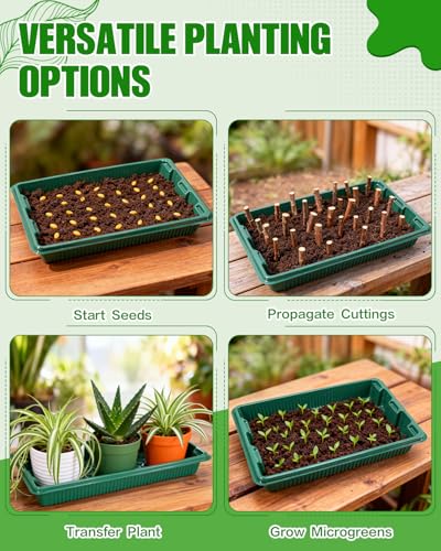 10 Pack 14.8"x9.6" Seed Starter Trays No Drain Holes for Microgreens - size: 10 Pcs