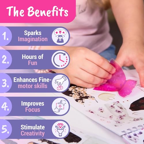 BSCOOL Sticker Book Paper Dolls for Girls Fashion Design Activity - color: Sticker Dress Up Fashion