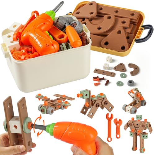 Kids Tool Set for 3-8, 158 PCS Construction Building Toys