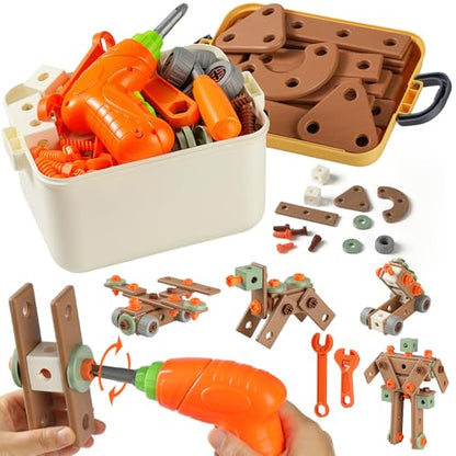 Kids Tool Set for 3-8, 158 PCS Construction Building Toys