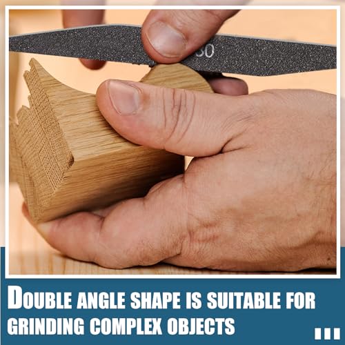 Honoson 70 Pcs Sanding Sticks Polishing Sticks Fine Sanding Twig Coded Abrasive Sand Twig for Plastic Model Assorted Metal and Wood Sand Tool Accessory for Craft(Low Grits Rating,Double Angle) - style: Double Angle