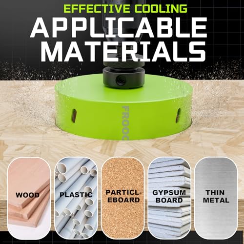 3" (76mm) Bi-Metal Hole Saw with Arbor - Multi-Material Cutting Kit for Thin Iron, Wood & Drywall - High-Speed Steel Teeth with Smooth Cutting Edge, Fast Chip Removal & Bonus Dust-Proof Bag - size: 3" (76mm)