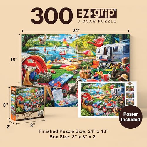 MasterPieces - 300 Piece Jigsaw Puzzle, Large EZ Grip Shapes, Little Rascals, Fun for Adults, Seniors, Family, Kids, Non-Glare Finish, 18"x24" - size: 300 Piece