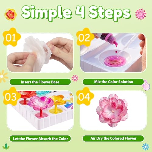 Kiditos Paper Flower Kit, Magic Color Changing Flower Craft Kit for Kids