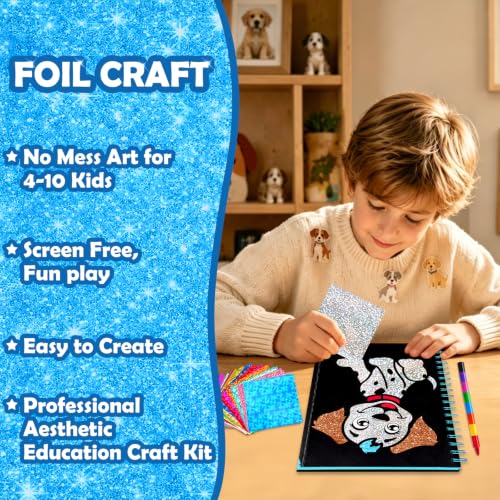 FUNNYB&G Foil Art Craft Kit for Kids, Sparkly Birthday Gift Toy for Kids - style: Dog