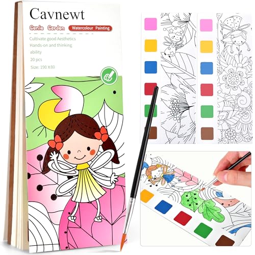 Cavnewt Watercolor Coloring Books for Kids Ages 4-8 - color: 1Pack Genie Garden