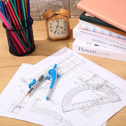 Eboot Student Geometry Math Set, Drawing Compass and 6 in, Blue - color: Blue