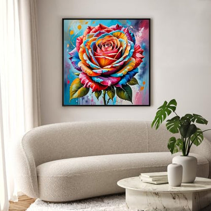 Diamond Art Kits for Adults & Beginners, Colorful Rose Diamond Painting Kit - color: HMDPUS-25408