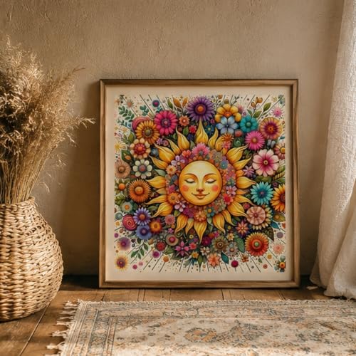 CHWGLFGG 5D Sun Face Diamond Art Kits for Adults Beginners 13.8x13.8 Inch - color: KM1180-1