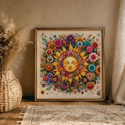 CHWGLFGG 5D Sun Face Diamond Art Kits for Adults Beginners 13.8x13.8 Inch - color: KM1180-1
