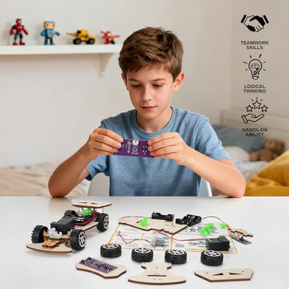 Wooden Racing Car, STEM Kits for Kids Age 8-10, STEM Toys for Boys 8-12, Remote Control Model Car Building Kits, Science Crafts Projects, Educational Gift for 9 10 11 12 13 14 Year Old Teen