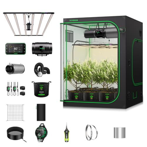 VIVOSUN GIY 5x5 Smart Grow Tent Kit WiFi-Integrated 750W LED Grow System - size: 60"x60"x80"